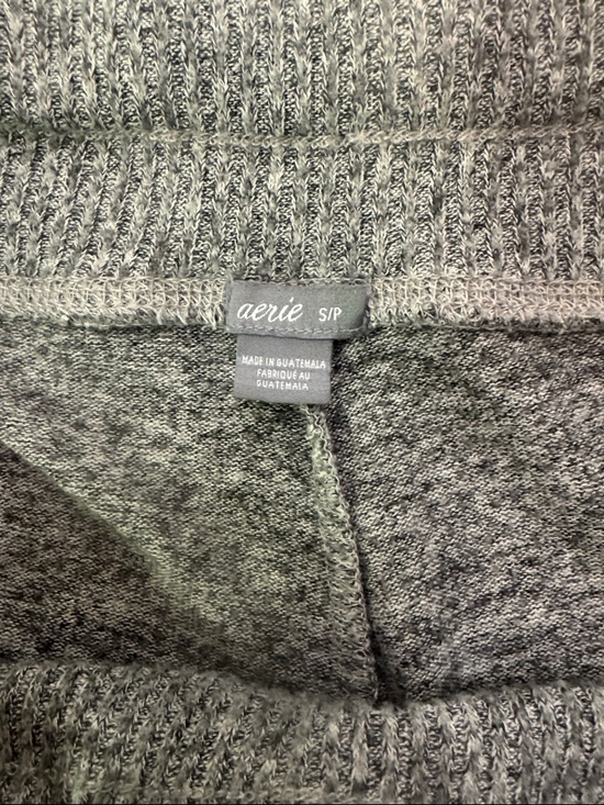 aerie Heather Gray Ribbed Cozy Lounge Pants - Picture 3 of 3
